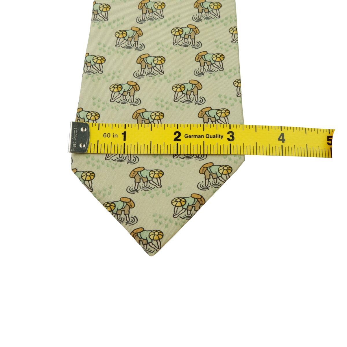 Hermes Tie Silk Beige Farmer Pattern France (US Import Tax Included) | mesabb clothing Hermes Tie Silk Beige Farmer Pattern France (US Import Tax Included) มุมที่ 14