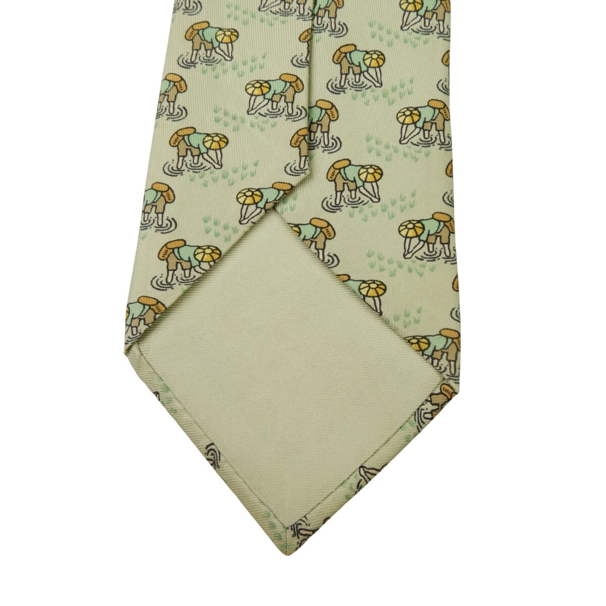 Hermes Tie Silk Beige Farmer Pattern France (US Import Tax Included) | mesabb clothing Hermes Tie Silk Beige Farmer Pattern France (US Import Tax Included) มุมที่ 8