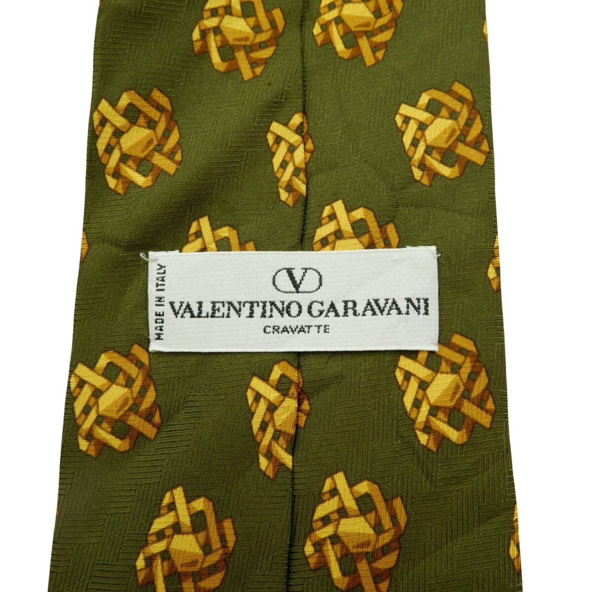 a16055 10 Valentino Tie Silk Green Geometric Italy (US Import Tax Included) มุมที่ 10