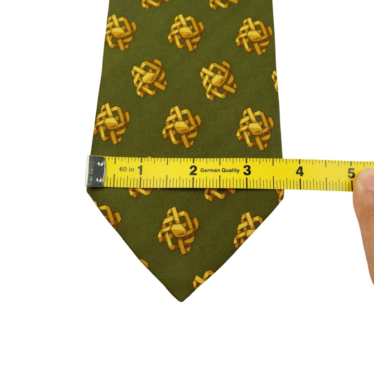 a16055 14 Valentino Tie Silk Green Geometric Italy (US Import Tax Included) มุมที่ 14