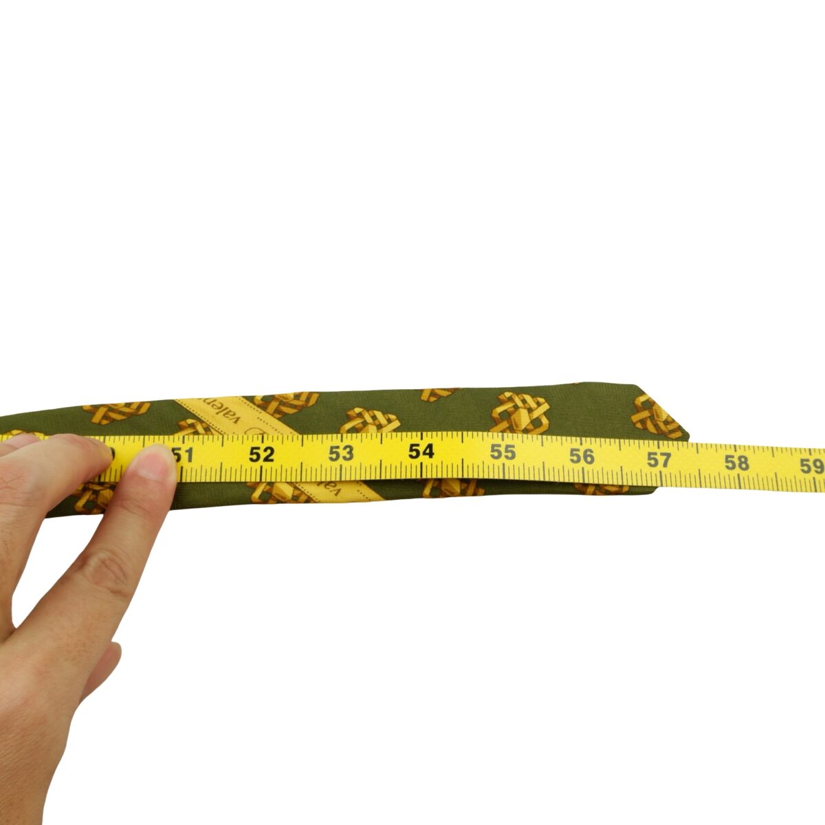 a16055 15 Valentino Tie Silk Green Geometric Italy (US Import Tax Included) มุมที่ 15