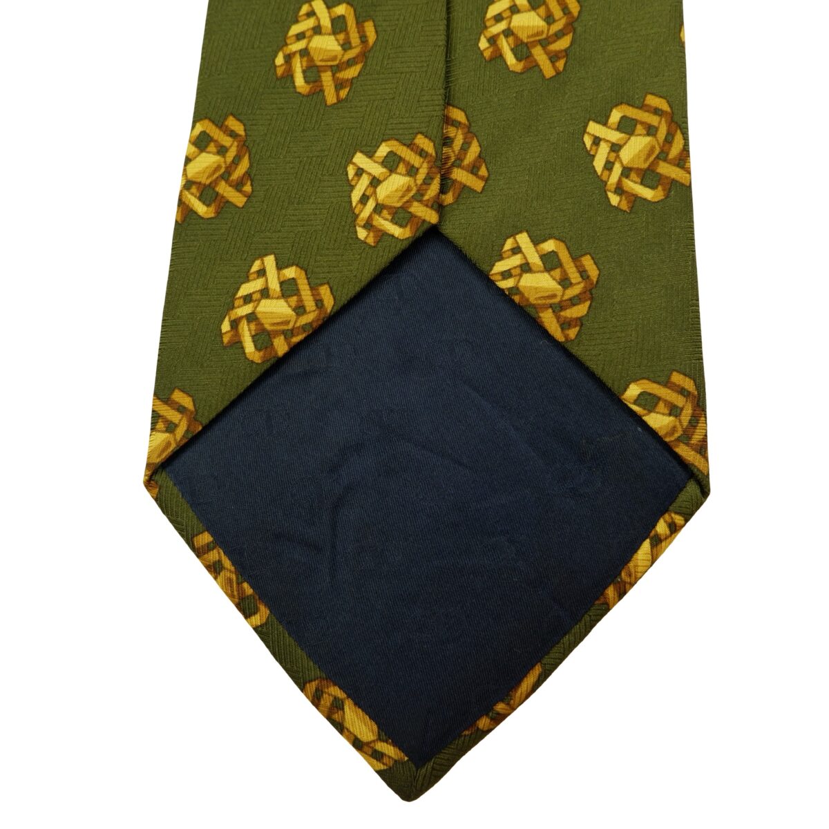 a16055 9 Valentino Tie Silk Green Geometric Italy (US Import Tax Included) มุมที่ 9