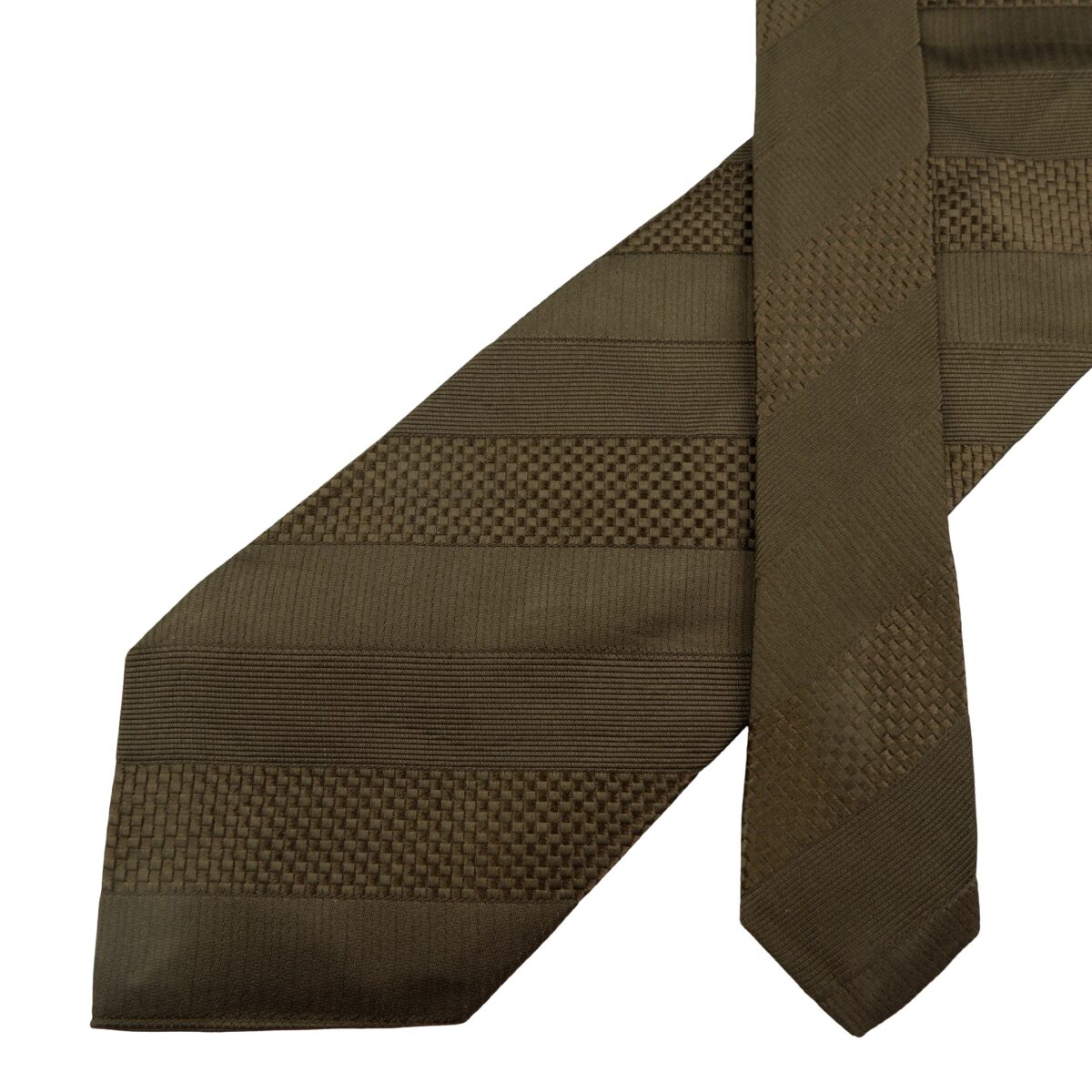a16056 2 Paul Smith Tie Silk Brown Stripe Italy (US Import Tax Included) มุมที่ 2