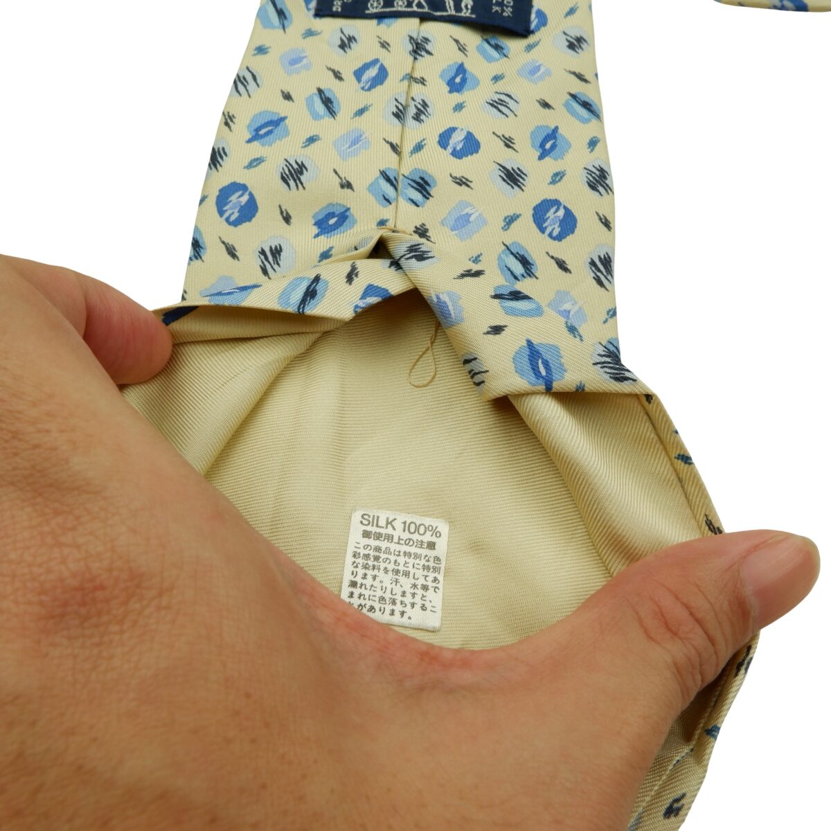 a16058 12 Hermes Tie Silk Yellow Geometric France (US Import Tax Included) มุมที่ 12