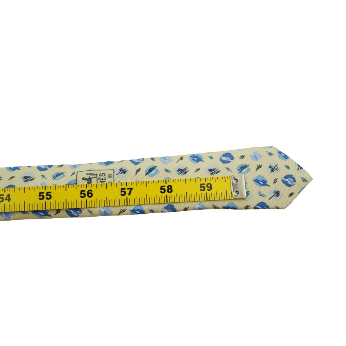 a16058 14 Hermes Tie Silk Yellow Geometric France (US Import Tax Included) มุมที่ 14