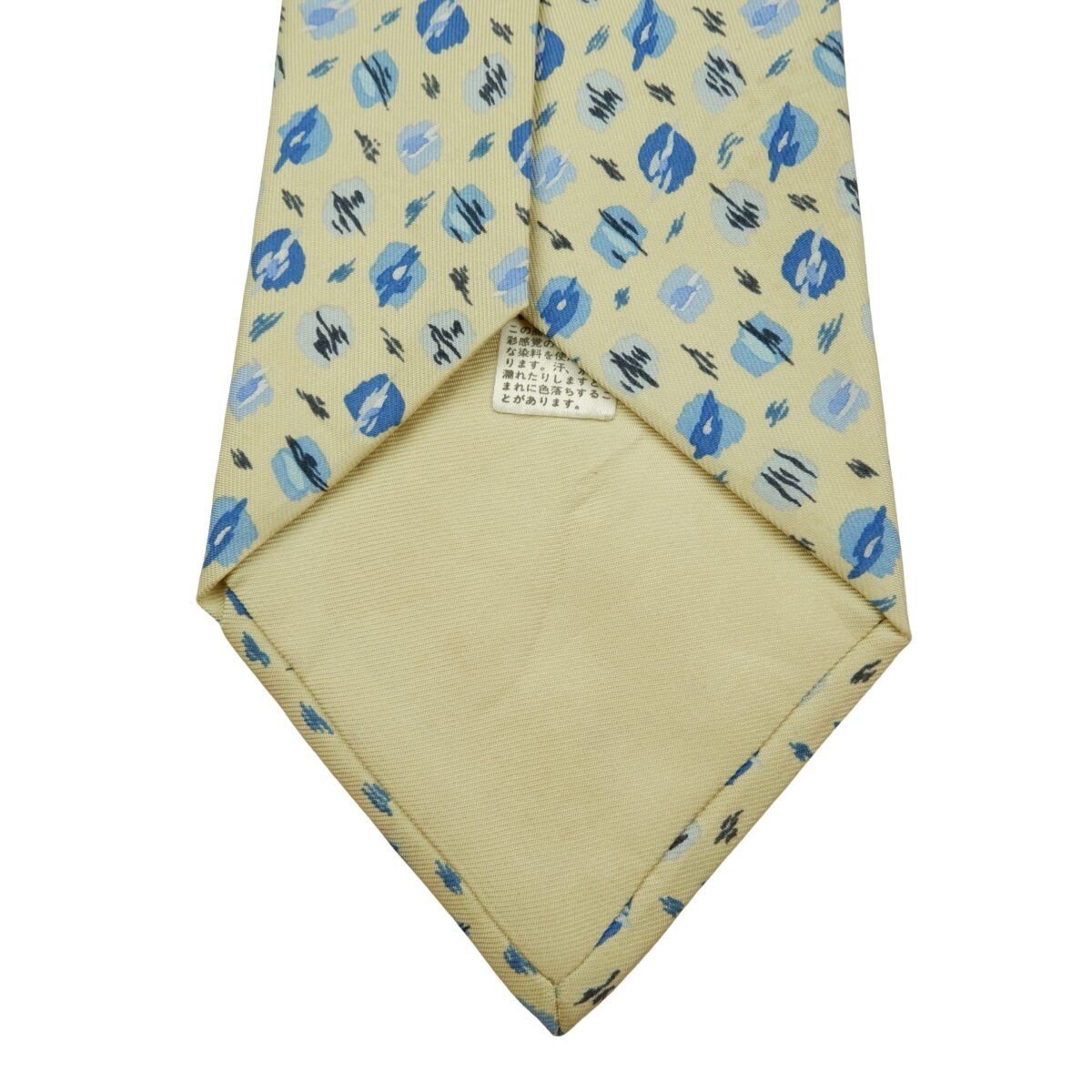a16058 8 Hermes Tie Silk Yellow Geometric France (US Import Tax Included) มุมที่ 8