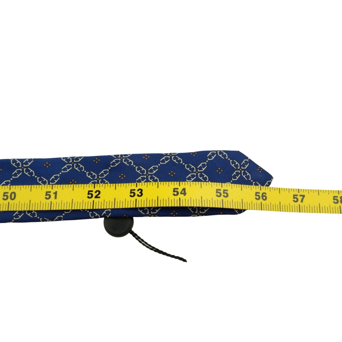 a16063 13 Fendi Tie Silk Blue Checkered Chain Italy (US Import Tax Included) มุมที่ 13
