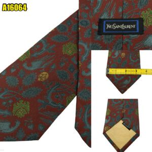 Yves Saint Laurent Tie Silk Brown Floral Pattern Japan (US Import Tax Included) มุมที่ 1