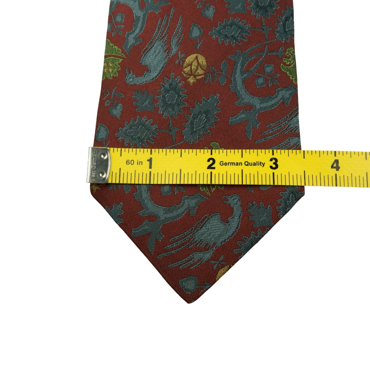 a16064 12 Yves Saint Laurent Tie Silk Brown Floral Pattern Japan (US Import Tax Included) มุมที่ 12