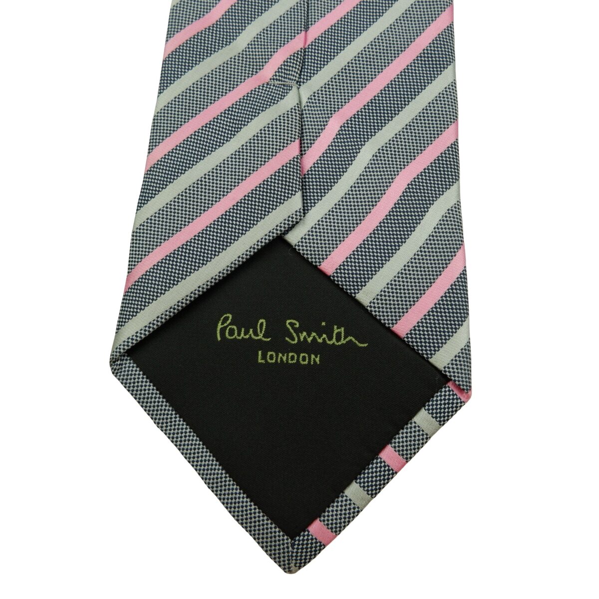a16068 8 Unbrand Tie Silk Gray Pink Stripe Italy (US Import Tax Included) มุมที่ 8