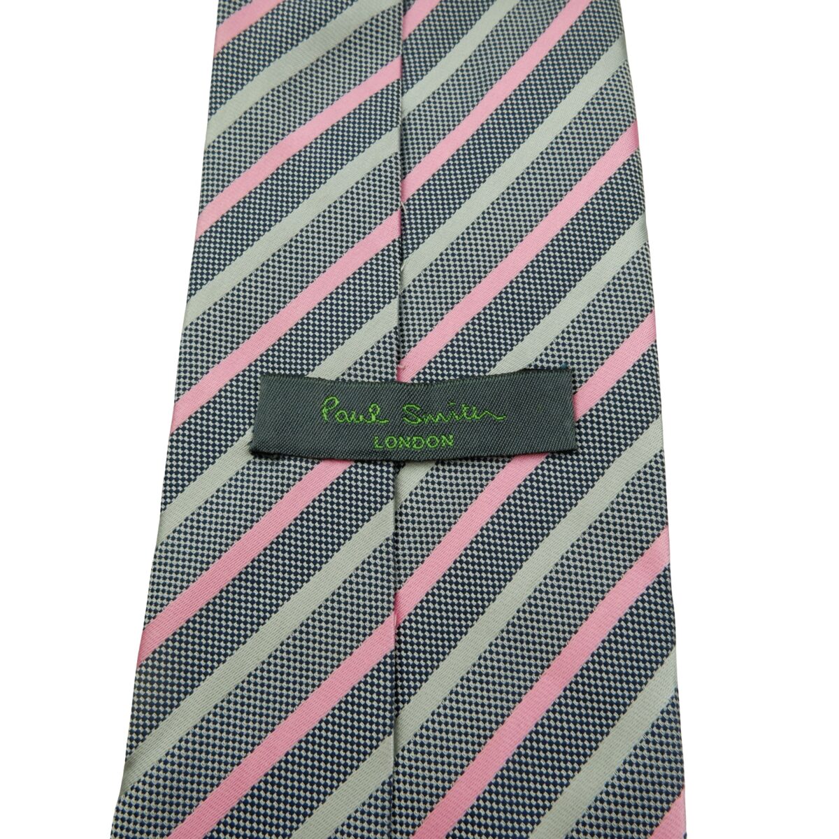 a16068 9 Unbrand Tie Silk Gray Pink Stripe Italy (US Import Tax Included) มุมที่ 9