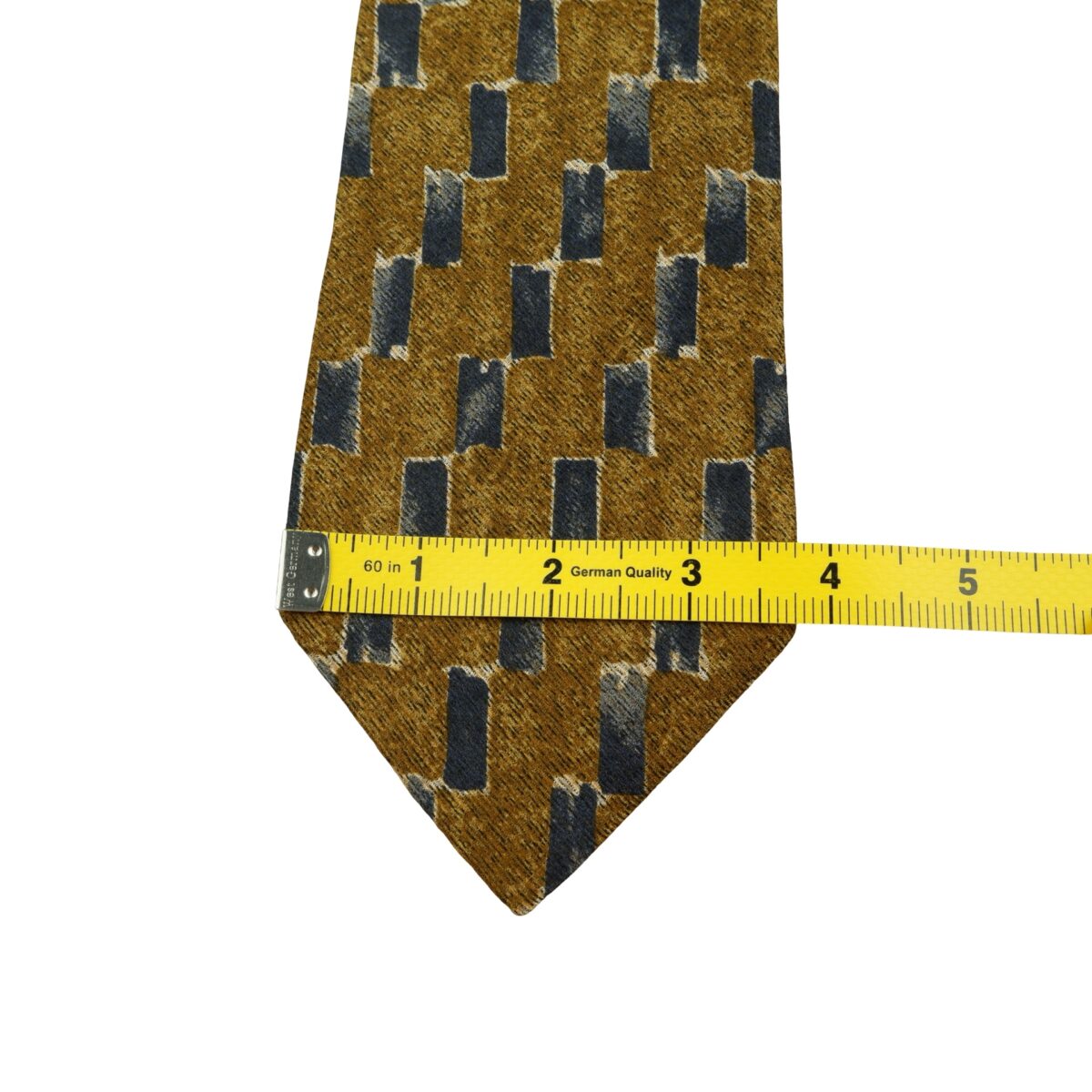 a16069 12 Ermenegildo Zegna Tie Silk Brown Black Geometric Italy (US Import Tax Included) มุมที่ 12