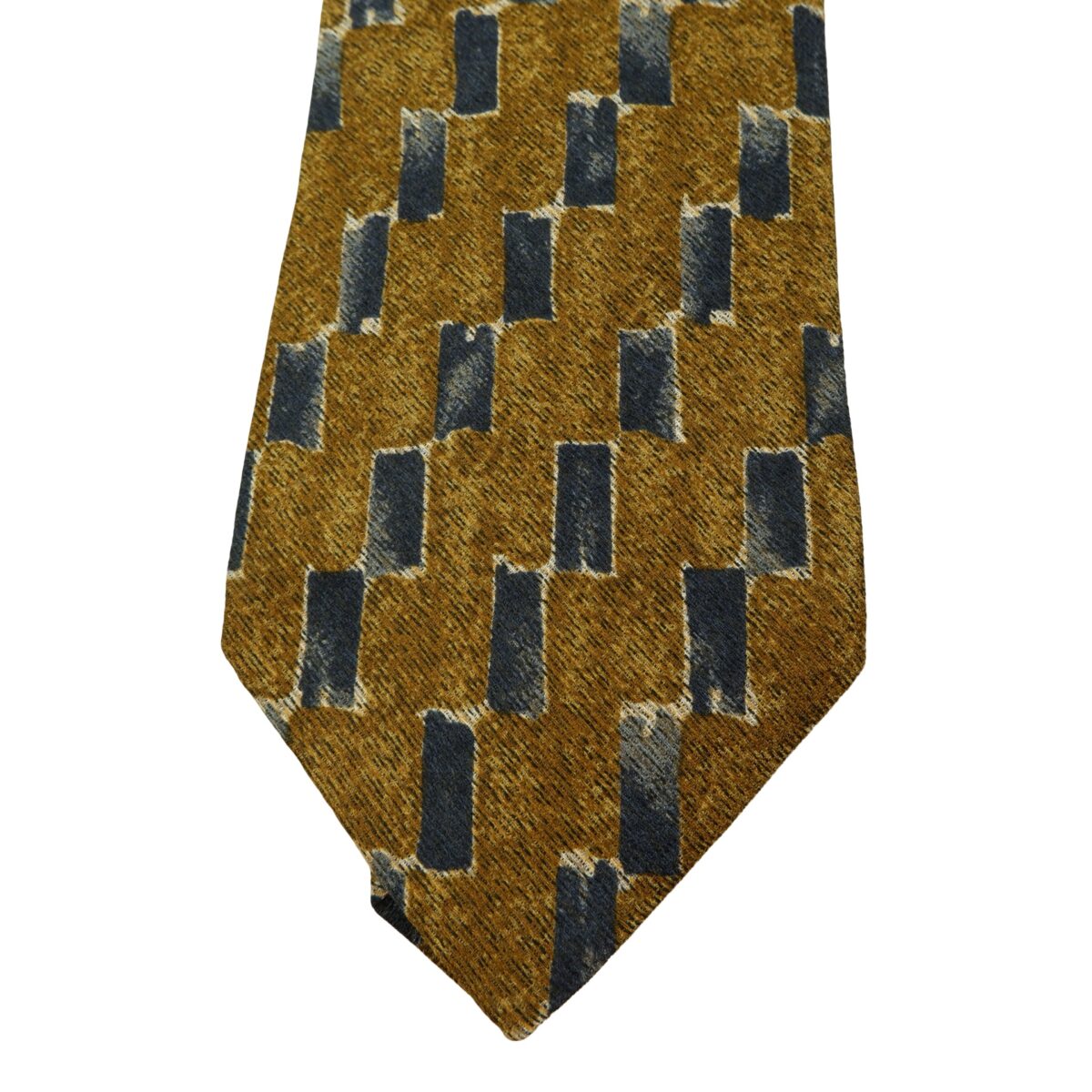 a16069 6 Ermenegildo Zegna Tie Silk Brown Black Geometric Italy (US Import Tax Included) มุมที่ 6