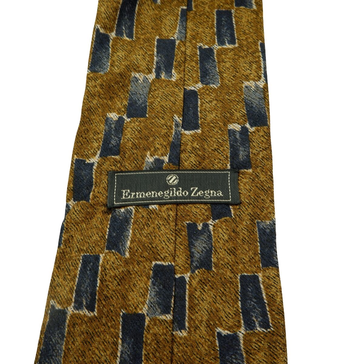 a16069 9 Ermenegildo Zegna Tie Silk Brown Black Geometric Italy (US Import Tax Included) มุมที่ 9