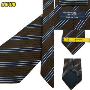 Kamakura Tie Silk Brown White Stripe Japan (US Import Tax Included) มุมที่ 1