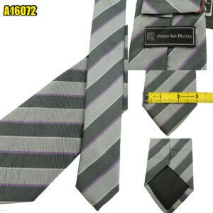 Perfect Suit Factory Tie PE Gray Stripe China (US Import Tax Included) มุมที่ 1