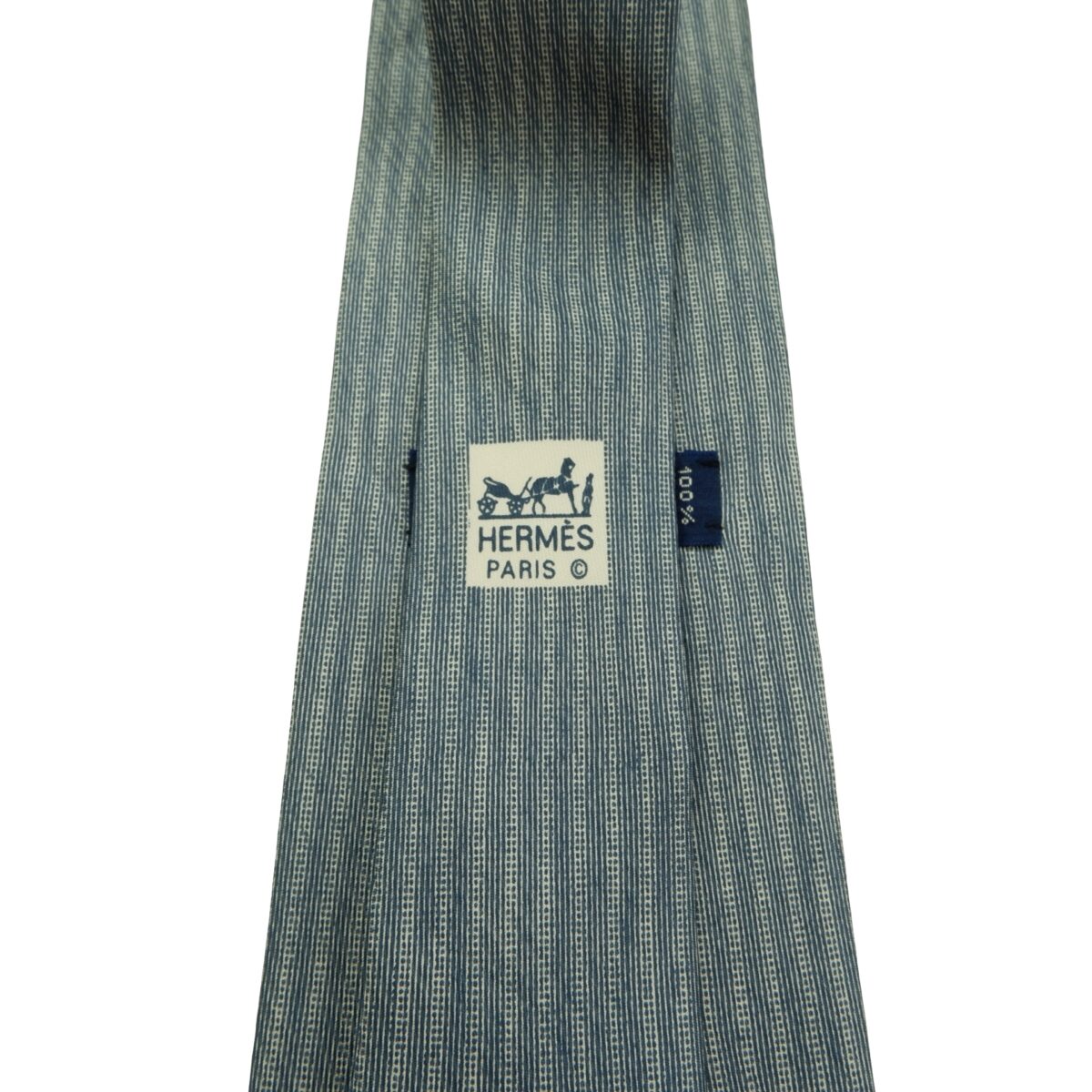 a16075 10 Hermes Tie Silk Gray France (US Import Tax Included) มุมที่ 10
