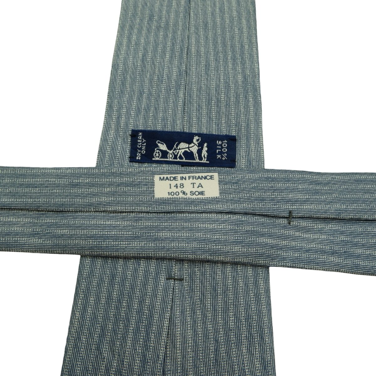 a16075 11 Hermes Tie Silk Gray France (US Import Tax Included) มุมที่ 11