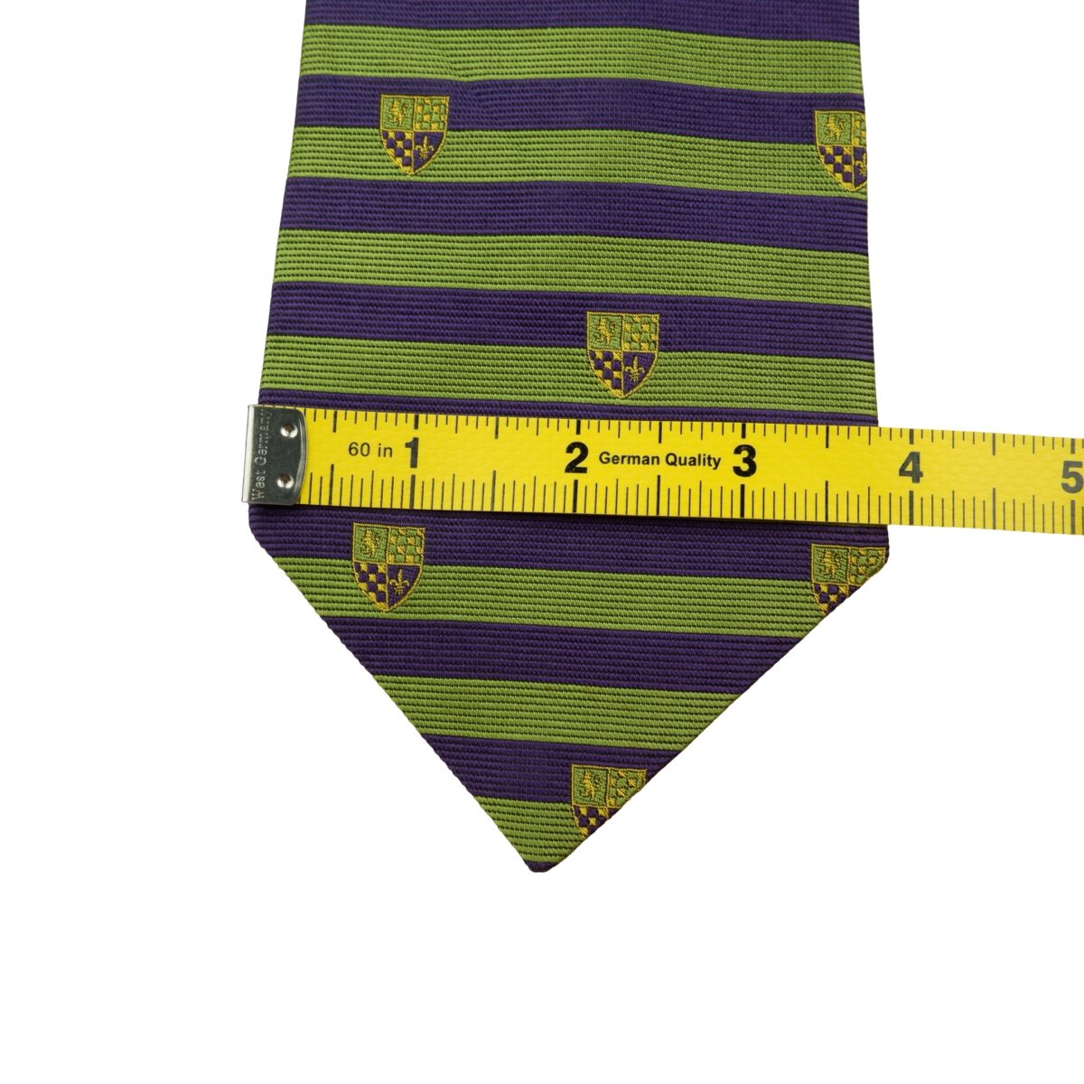 a16077 12 Brooks Brothers Tie Silk Green Purple Stripe Badge USA (US Import Tax Included) มุมที่ 12