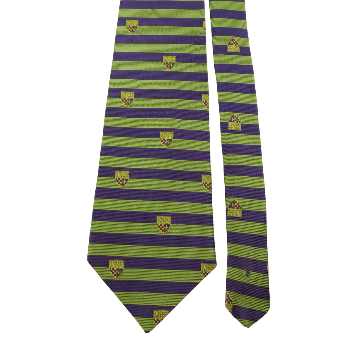 a16077 3 Brooks Brothers Tie Silk Green Purple Stripe Badge USA (US Import Tax Included) มุมที่ 3