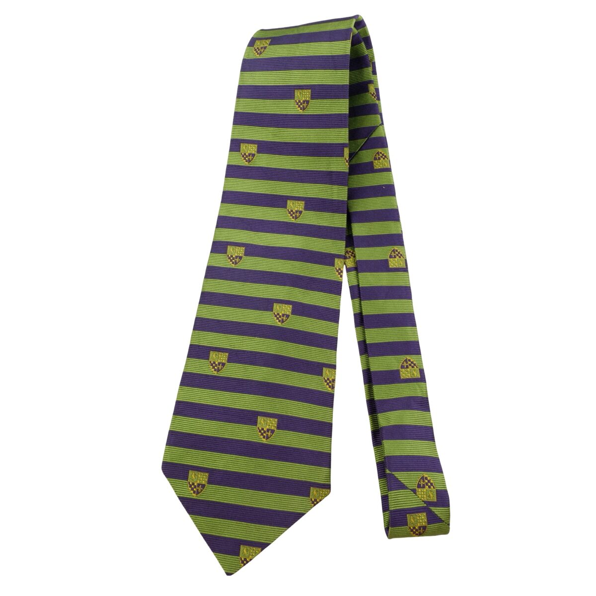 a16077 6 Brooks Brothers Tie Silk Green Purple Stripe Badge USA (US Import Tax Included) มุมที่ 6