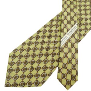 Ermenegildo Zegna Tie Silk Green Geometric Italy (US Import Tax Included) มุมที่ 1