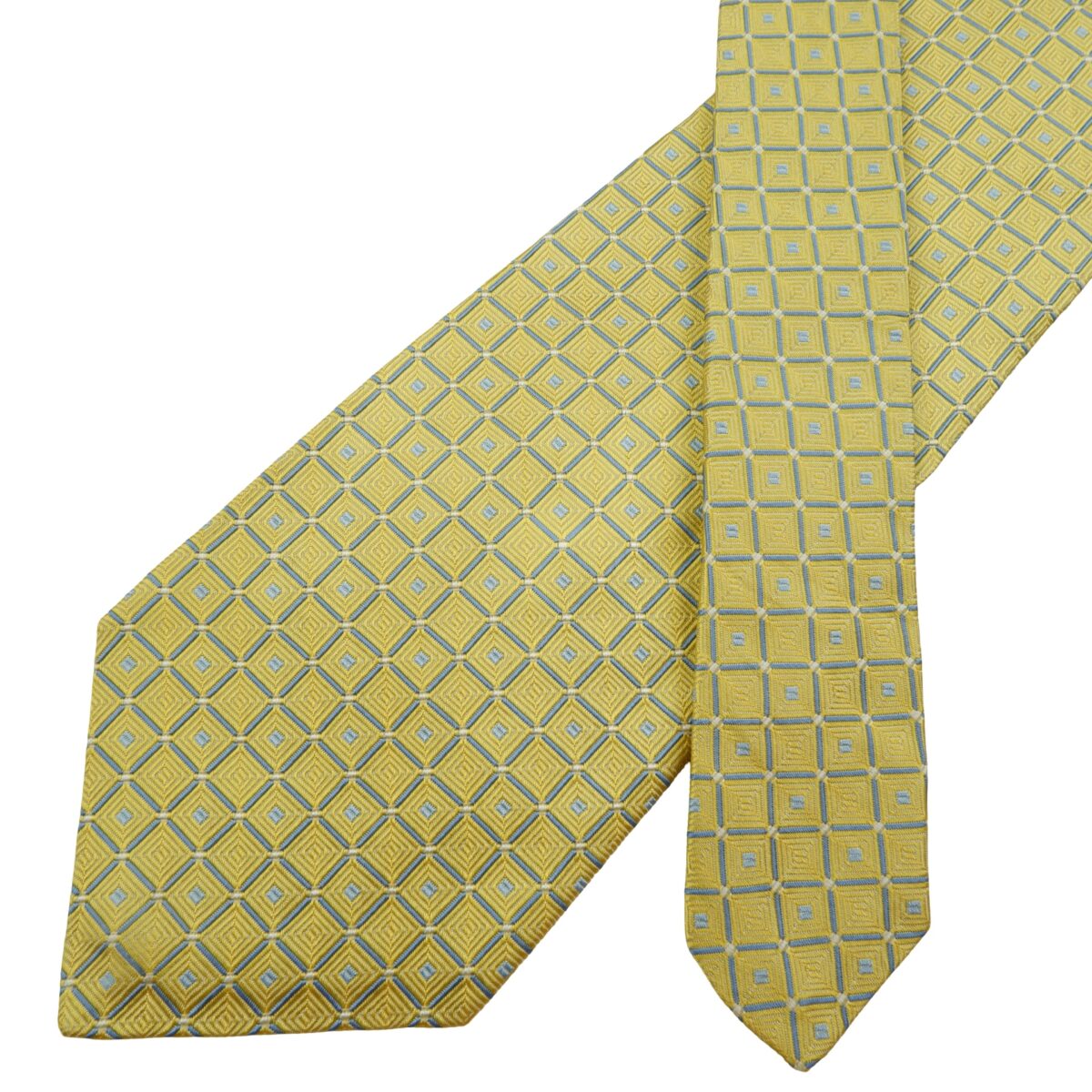 a16082 2 Brooks Brothers Tie Silk Gold Geometric USA (US Import Tax Included) มุมที่ 2
