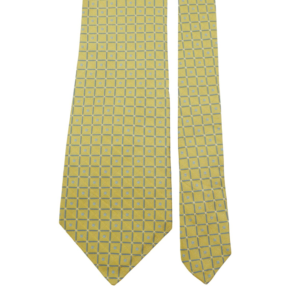 a16082 3 Brooks Brothers Tie Silk Gold Geometric USA (US Import Tax Included) มุมที่ 3
