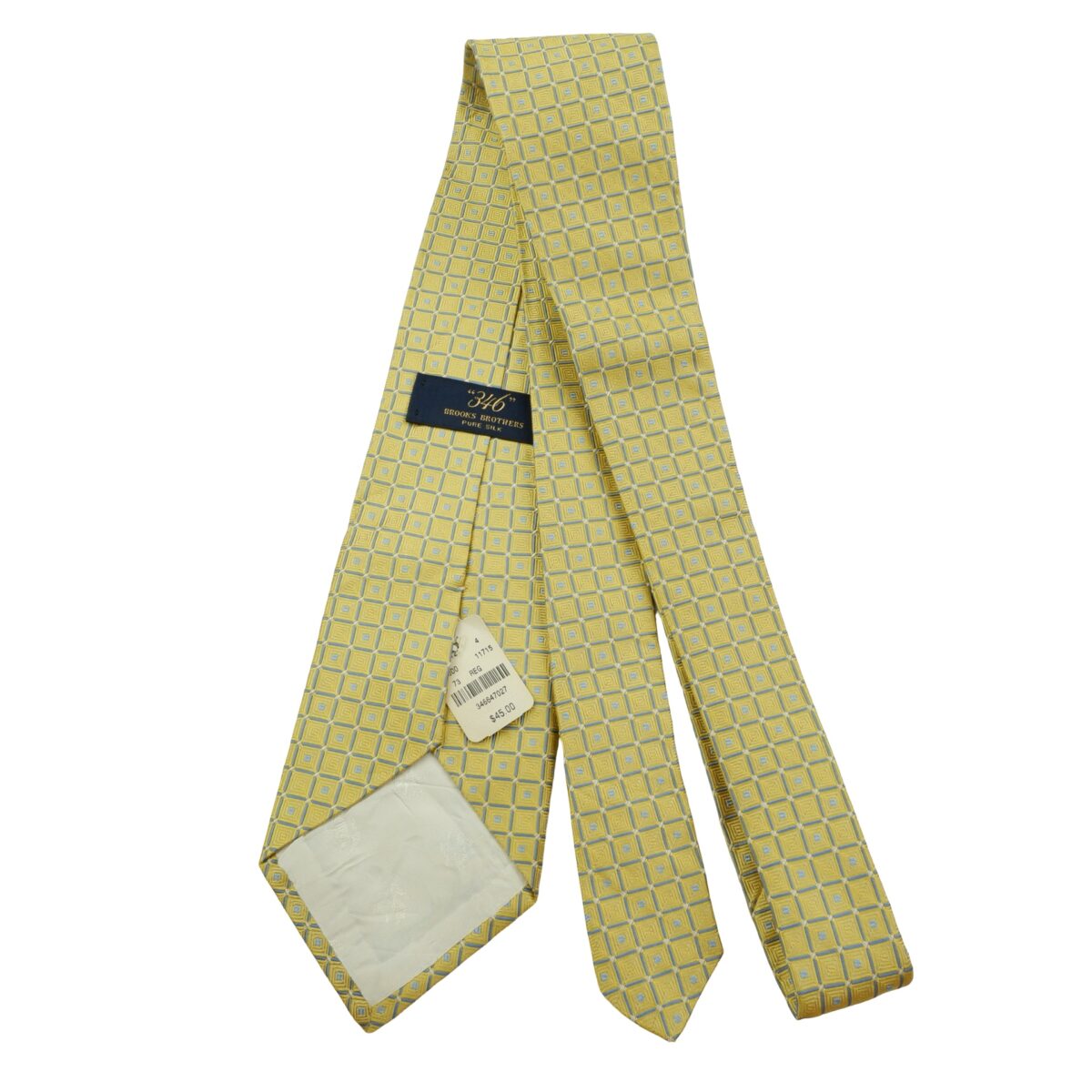 a16082 7 Brooks Brothers Tie Silk Gold Geometric USA (US Import Tax Included) มุมที่ 7
