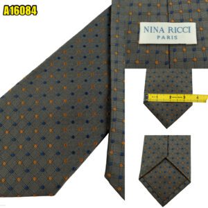 Nina Ricci Tie Silk Gray Dot Geometric Korea (US Import Tax Included) มุมที่ 1