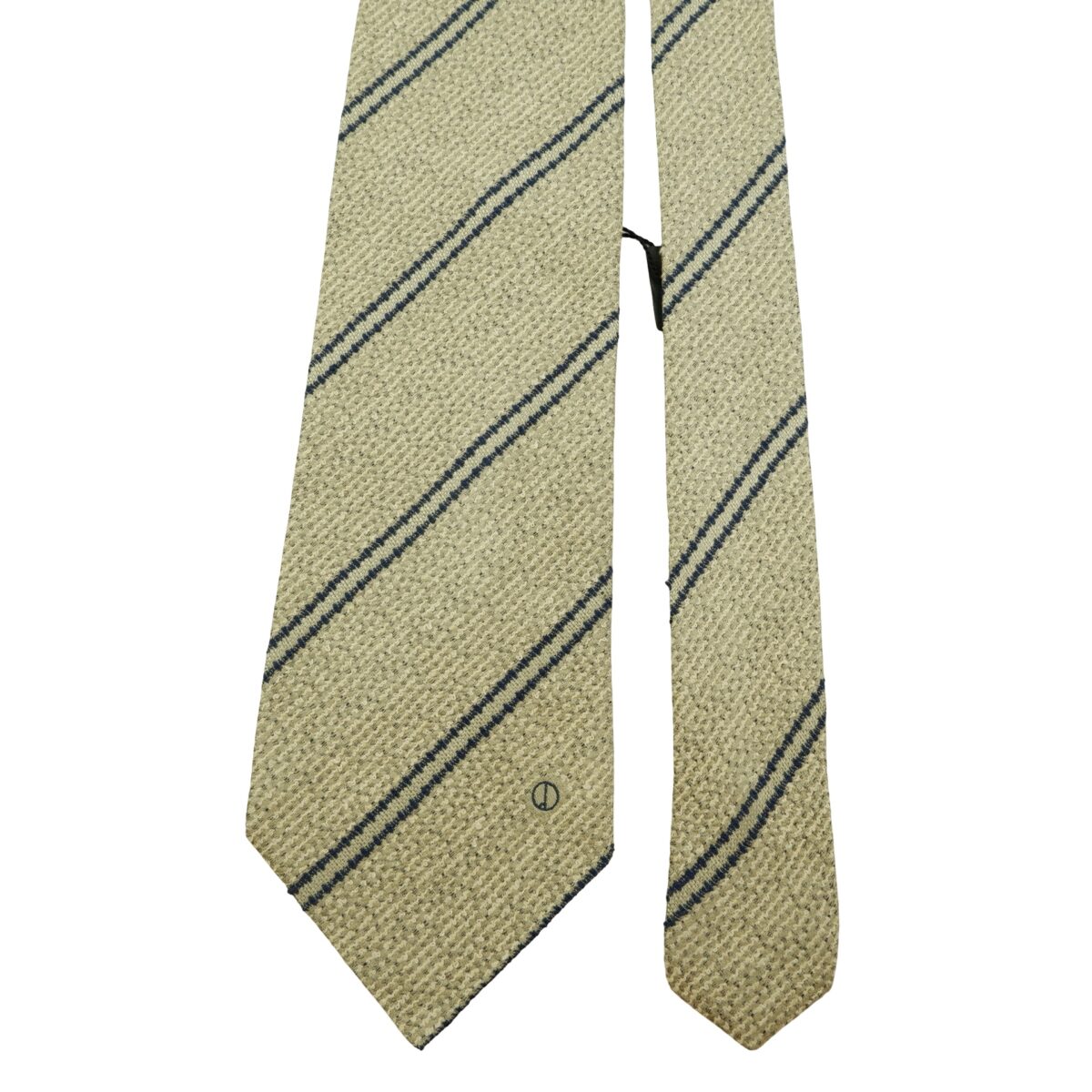 Dunhill Tie Silk Beige Stripe England (US Import Tax Included) | mesabb clothing Dunhill Tie Silk Beige Stripe England (US Import Tax Included) มุมที่ 3