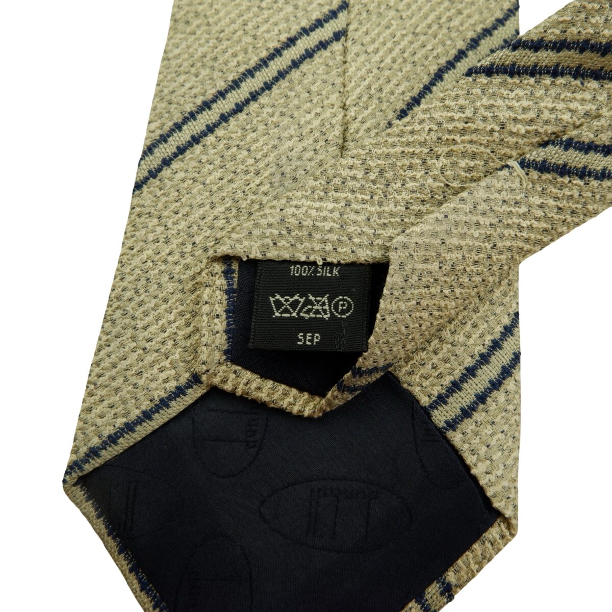 Dunhill Tie Silk Beige Stripe England (US Import Tax Included) | mesabb clothing Dunhill Tie Silk Beige Stripe England (US Import Tax Included) มุมที่ 9