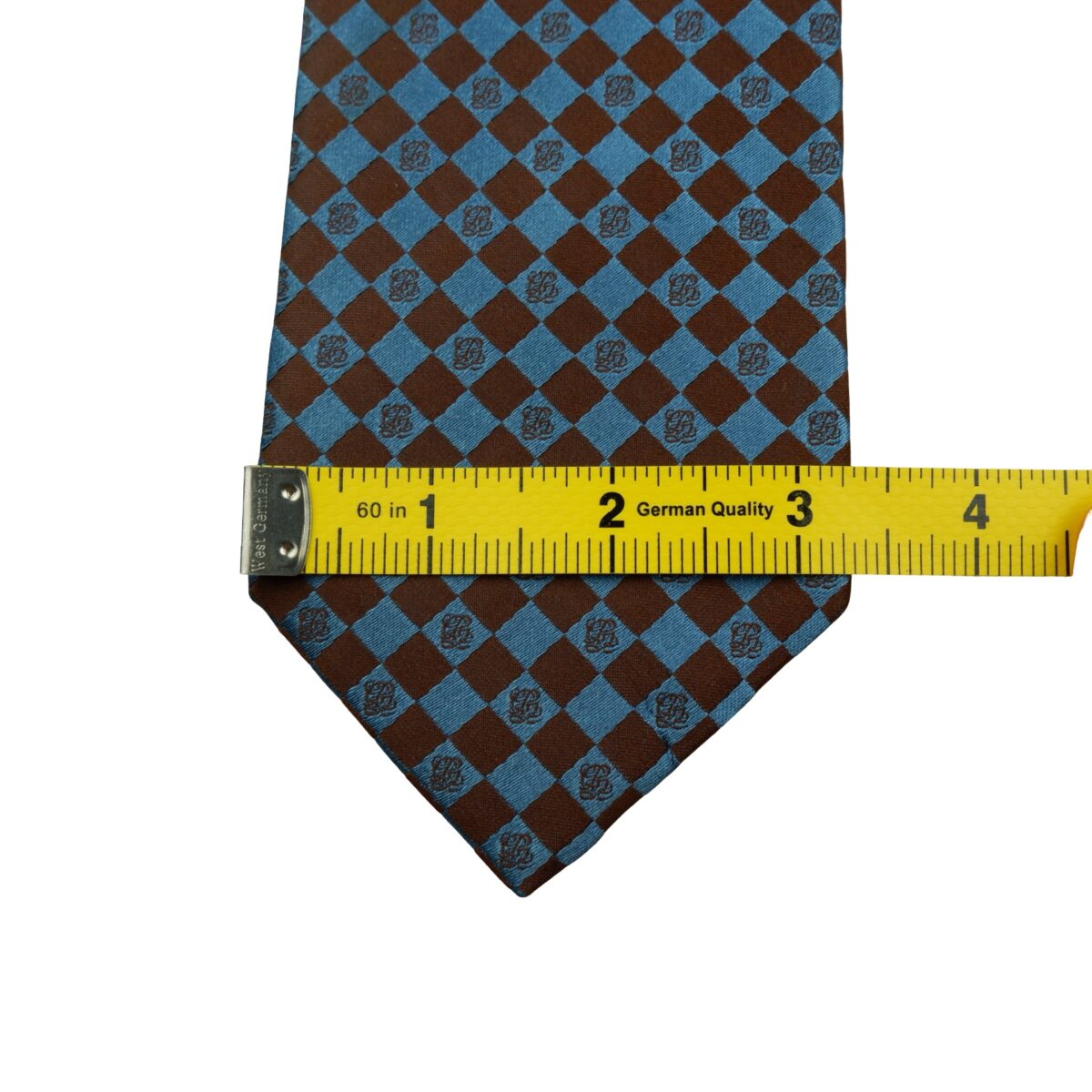 a16092 12 Louis Quatorze Tie PE Silk Blue Brown Geometric Korea (US Import Tax Included) มุมที่ 12