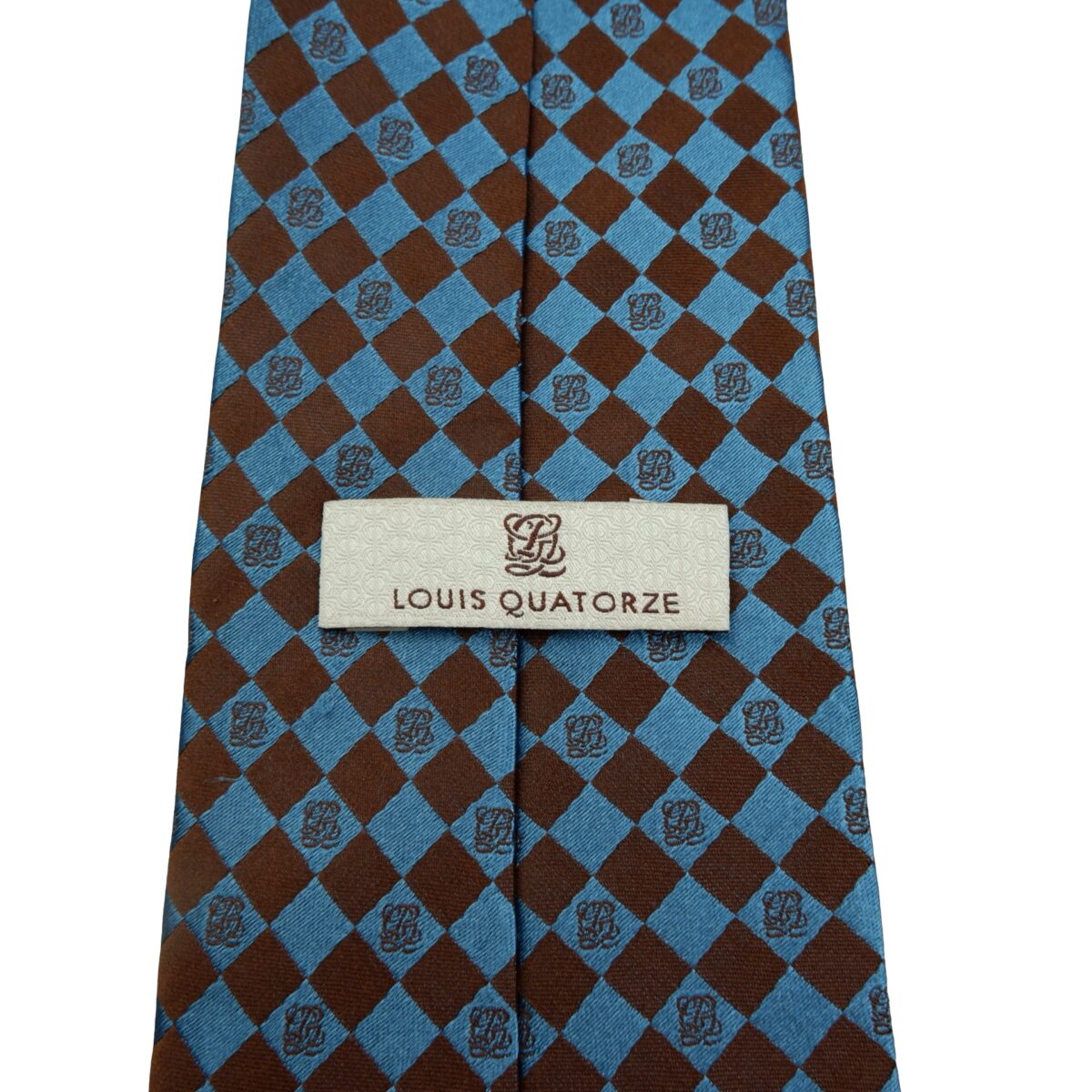 a16092 9 Louis Quatorze Tie PE Silk Blue Brown Geometric Korea (US Import Tax Included) มุมที่ 9