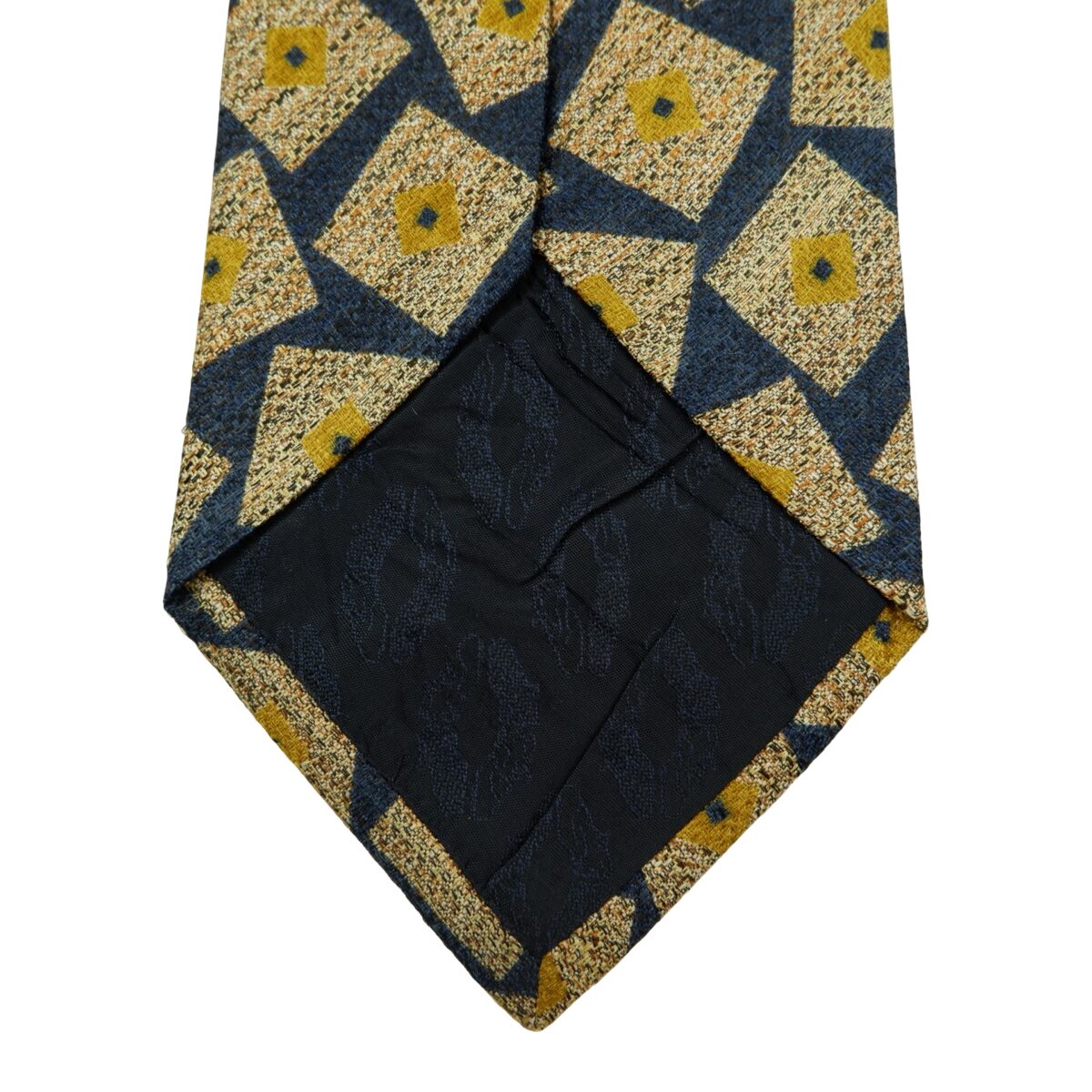 a16097 8 Bally Tie Silk Blue Beige Geometric Italy (US Import Tax Included) มุมที่ 8