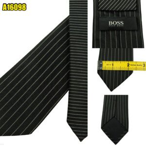 Hugo Boss Tie Silk Black Stripe Italy (US Import Tax Included) มุมที่ 1