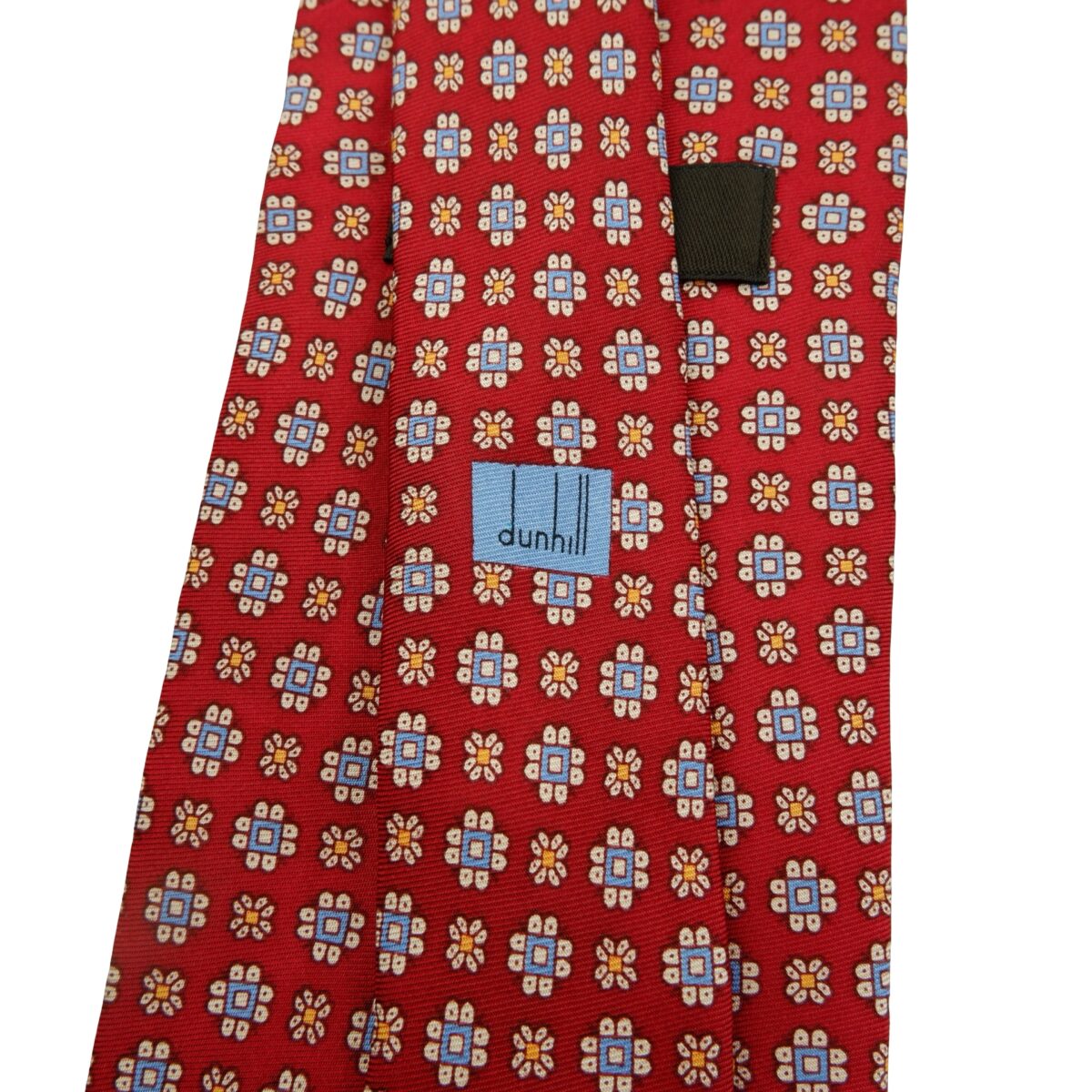 a16099 10 Dunhill Tie Silk Red Geometric Italy (US Import Tax Included) มุมที่ 10