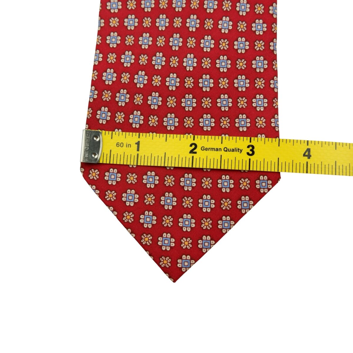 a16099 13 Dunhill Tie Silk Red Geometric Italy (US Import Tax Included) มุมที่ 13