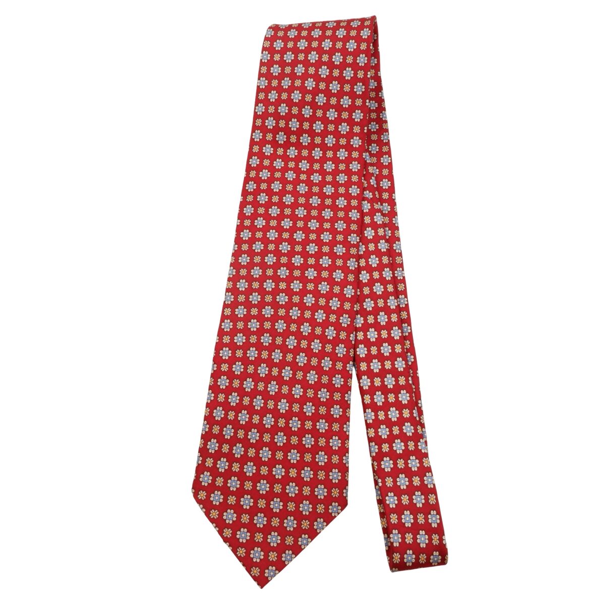 a16099 5 Dunhill Tie Silk Red Geometric Italy (US Import Tax Included) มุมที่ 5