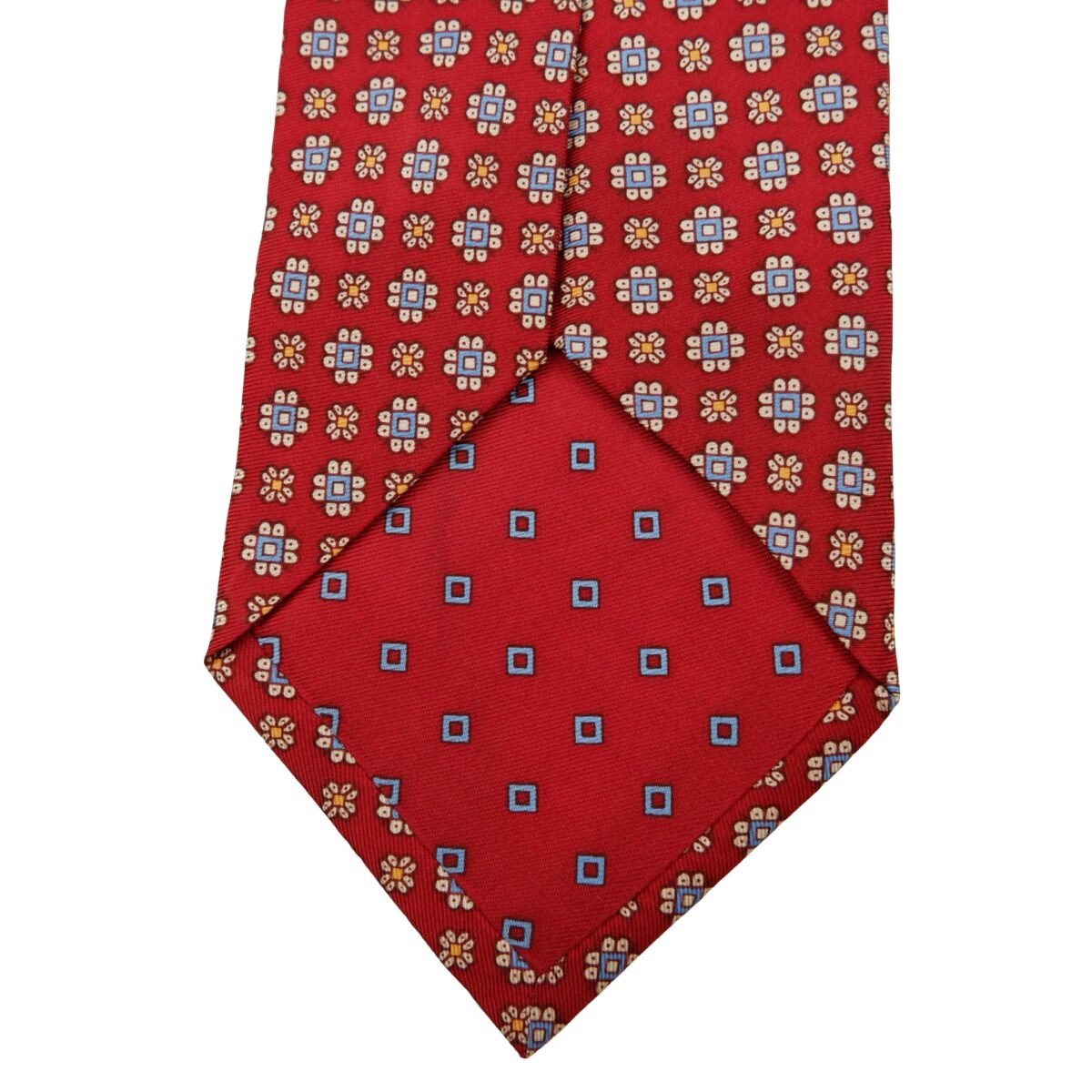 a16099 8 Dunhill Tie Silk Red Geometric Italy (US Import Tax Included) มุมที่ 8
