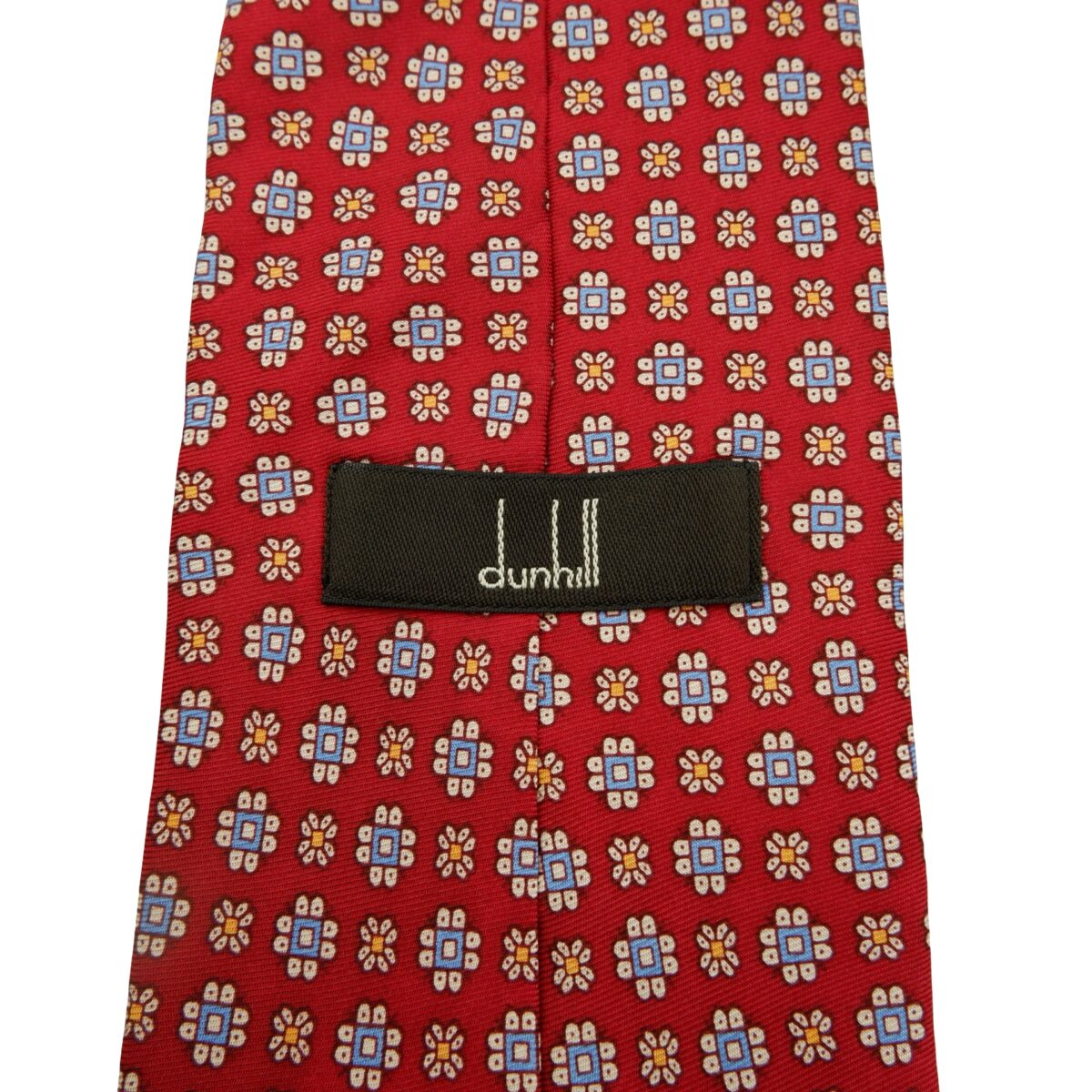 a16099 9 Dunhill Tie Silk Red Geometric Italy (US Import Tax Included) มุมที่ 9