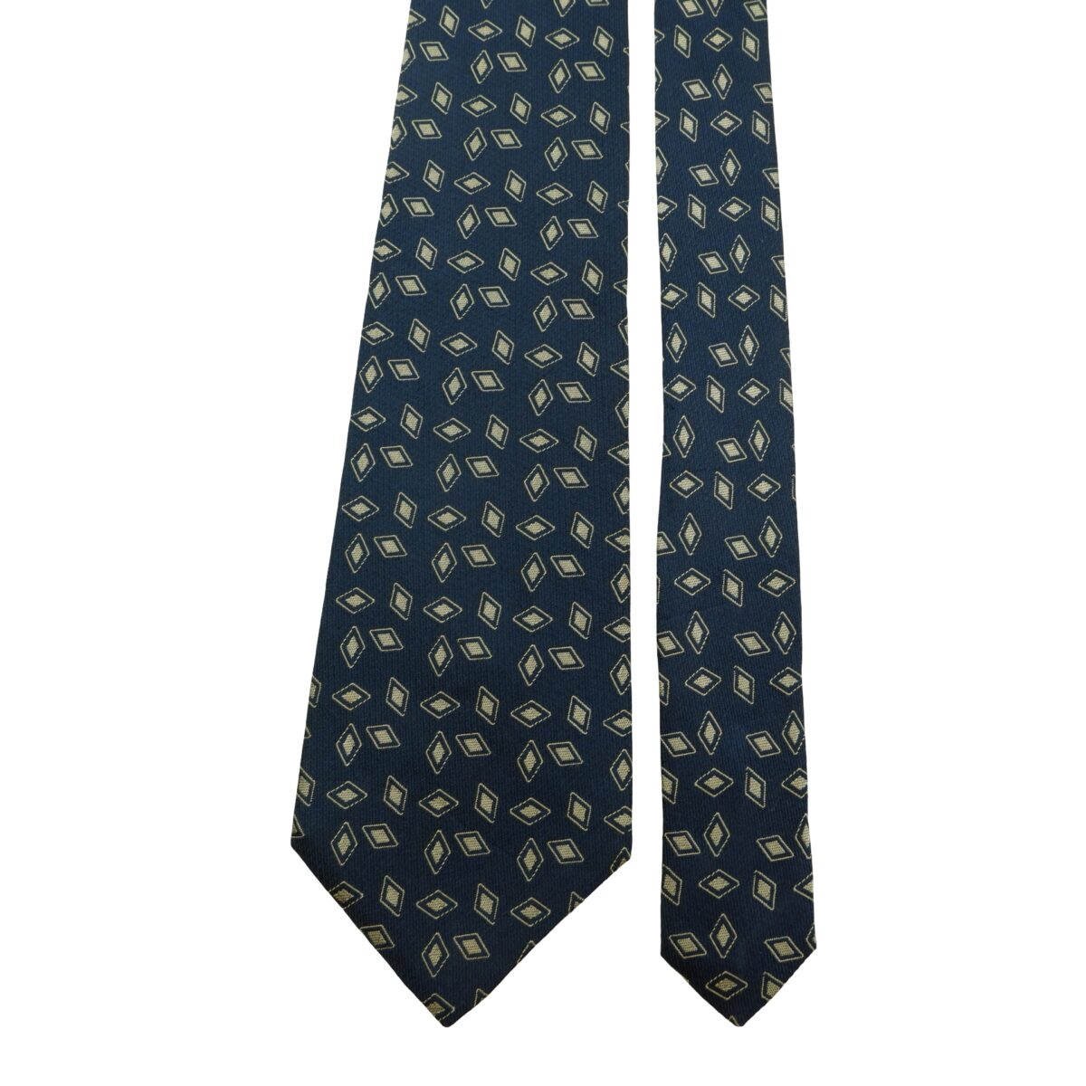a16104 3 Ermenegildo Zegna Tie Silk Black Geometric Italy (US Import Tax Included) มุมที่ 3