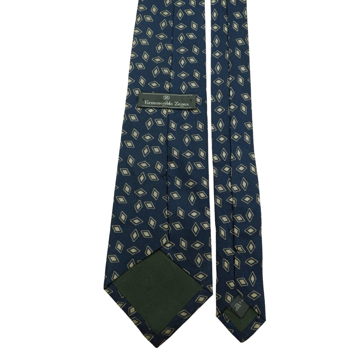 a16104 4 Ermenegildo Zegna Tie Silk Black Geometric Italy (US Import Tax Included) มุมที่ 4