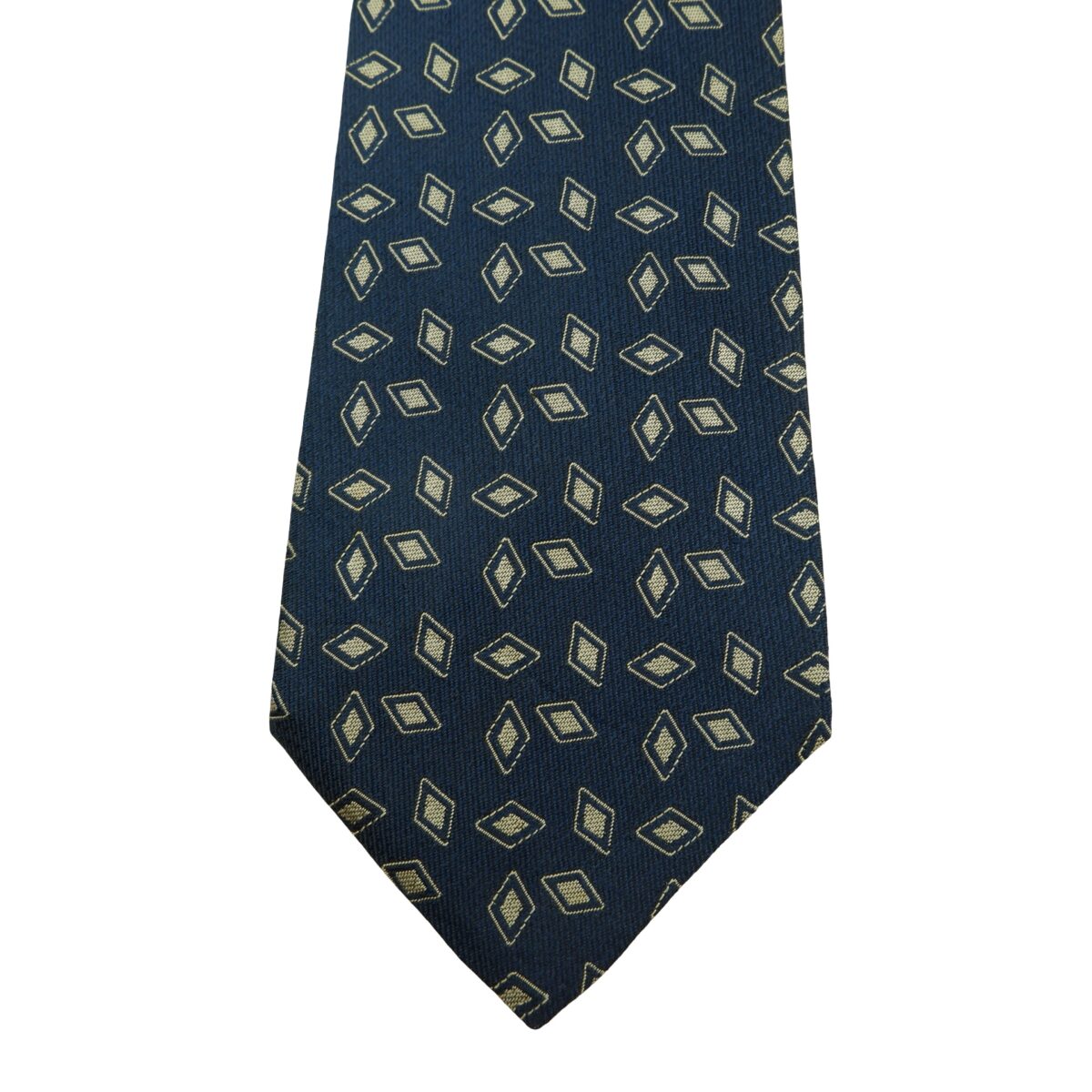 a16104 6 Ermenegildo Zegna Tie Silk Black Geometric Italy (US Import Tax Included) มุมที่ 6