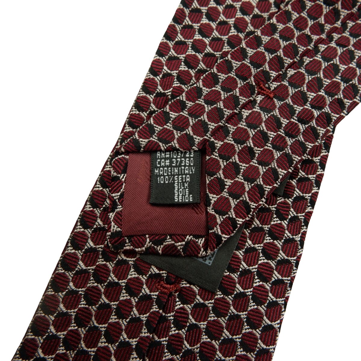 a16109 10 Emporio Armani Tie Silk Brown Geometric Italy (US Import Tax Included) มุมที่ 10