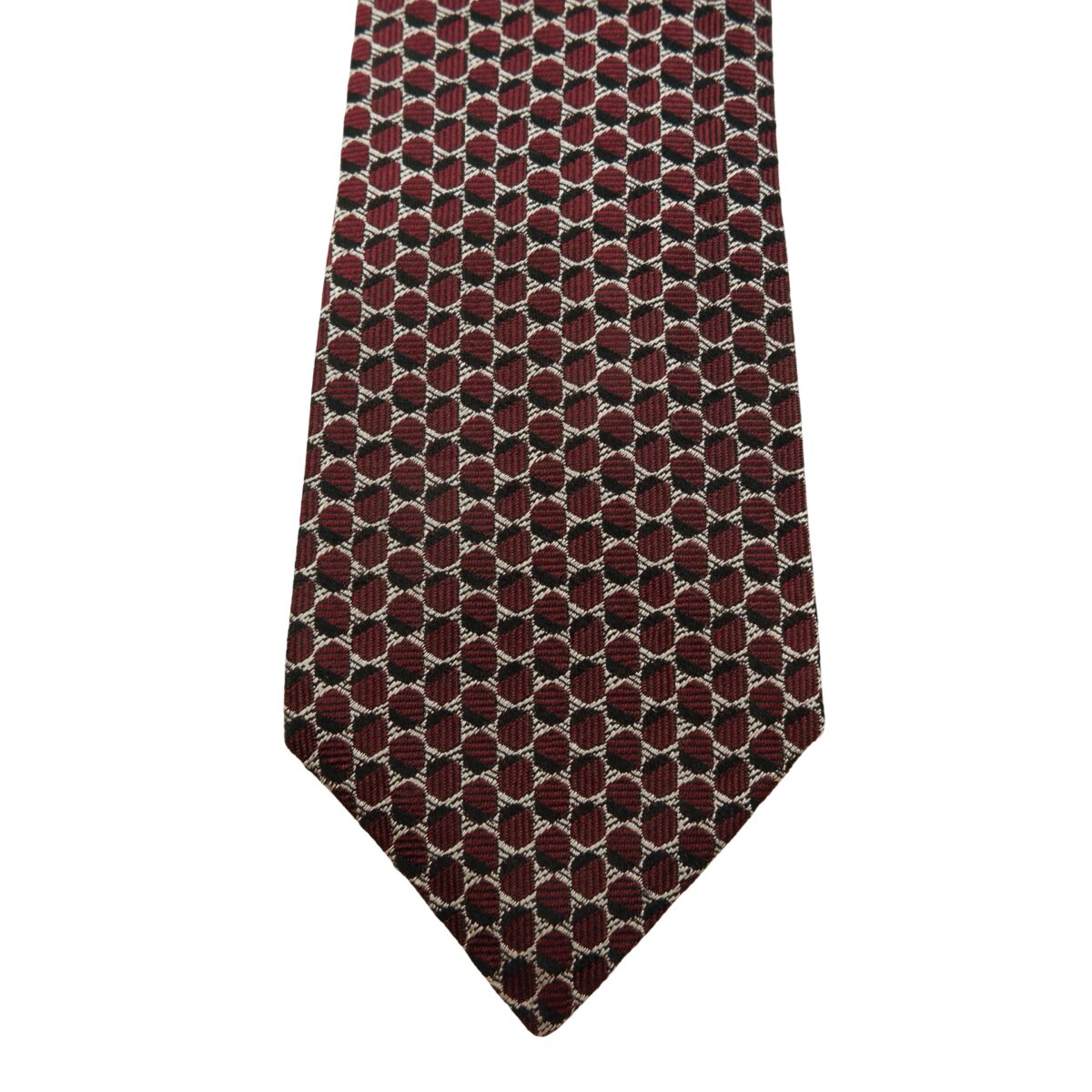 a16109 6 Emporio Armani Tie Silk Brown Geometric Italy (US Import Tax Included) มุมที่ 6