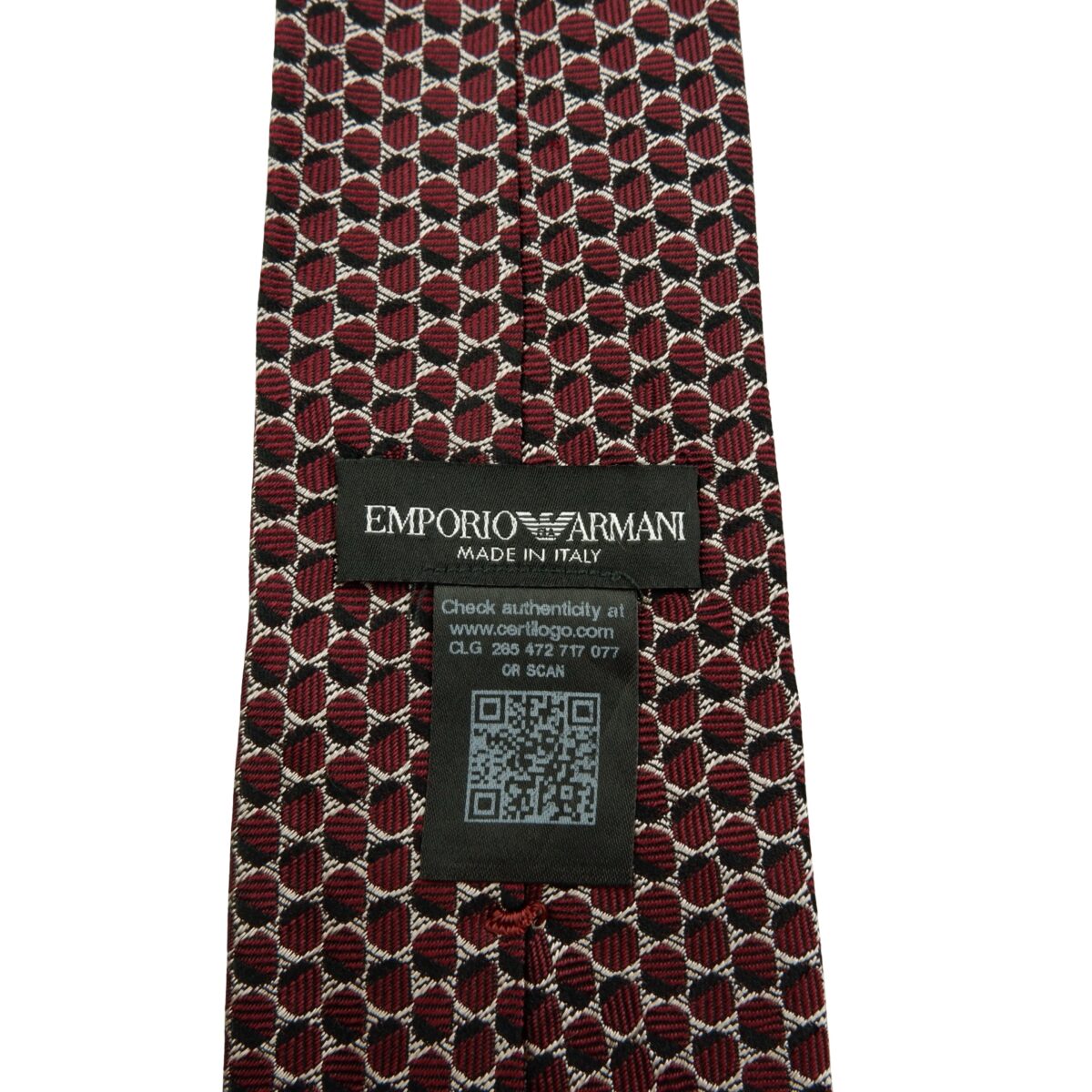 a16109 9 Emporio Armani Tie Silk Brown Geometric Italy (US Import Tax Included) มุมที่ 9