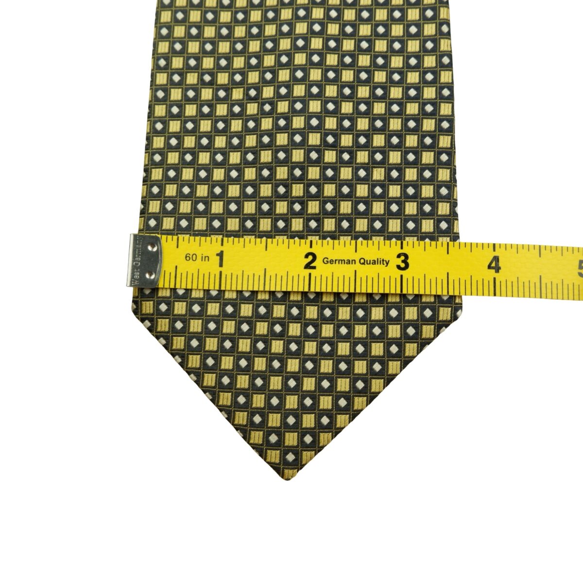 Yves Saint Laurent Tie Silk Beige Black Geometric Japan (US Import Tax Included) | mesabb clothing Yves Saint Laurent Tie Silk Beige Black Geometric Japan (US Import Tax Included) มุมที่ 12