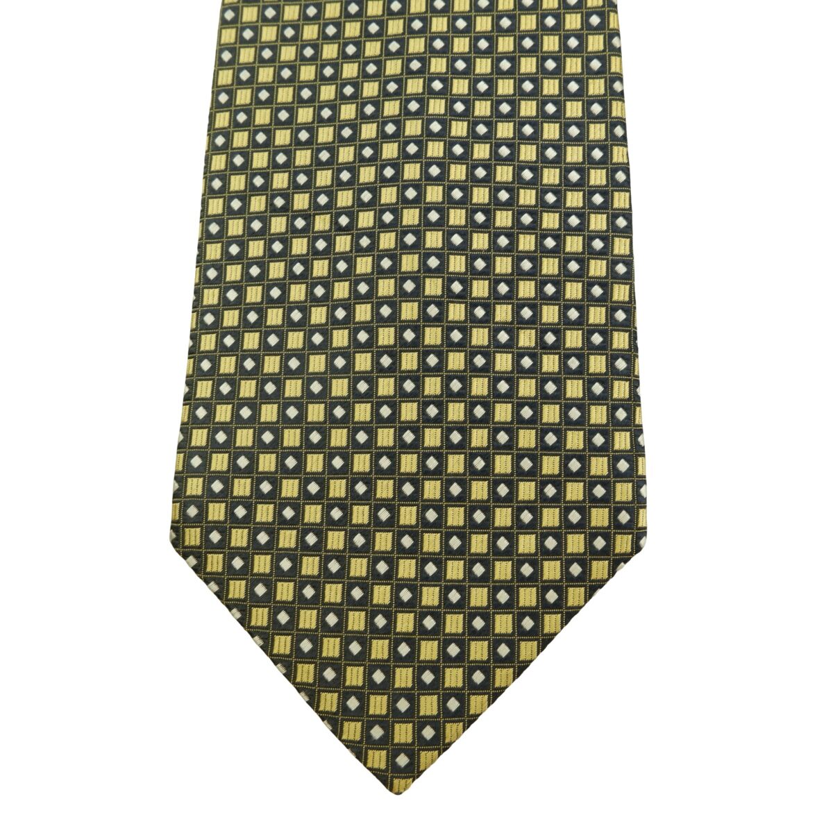 Yves Saint Laurent Tie Silk Beige Black Geometric Japan (US Import Tax Included) | mesabb clothing Yves Saint Laurent Tie Silk Beige Black Geometric Japan (US Import Tax Included) มุมที่ 6
