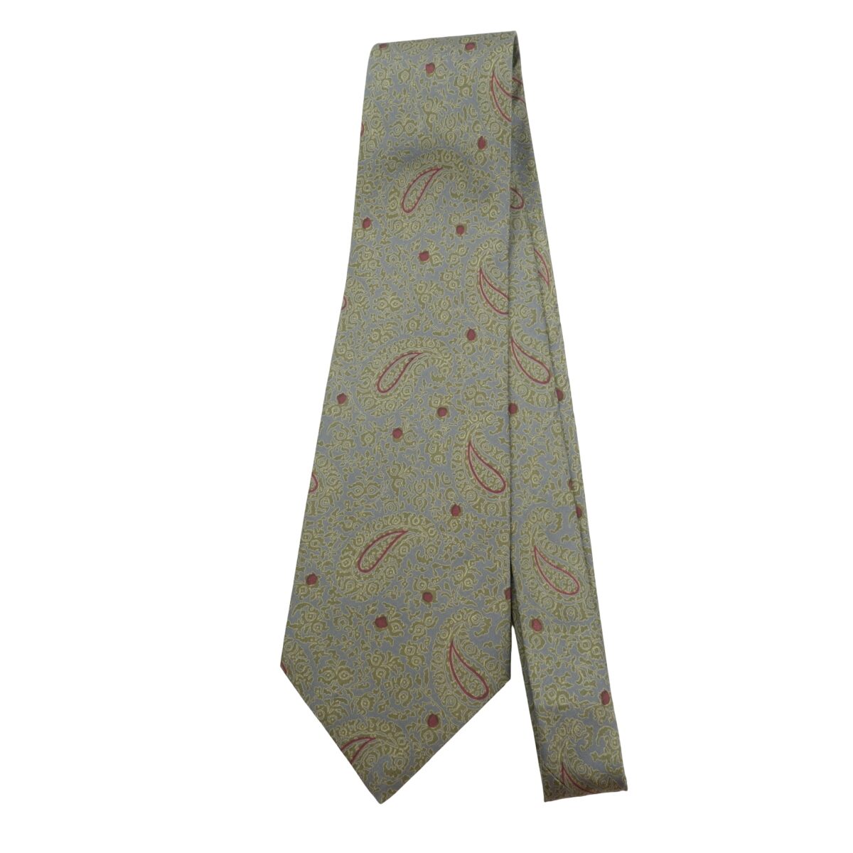 a16116 5 Jim Thompson Tie Silk Gray Paisley Pattern Thailand (US Import Tax Included) มุมที่ 5
